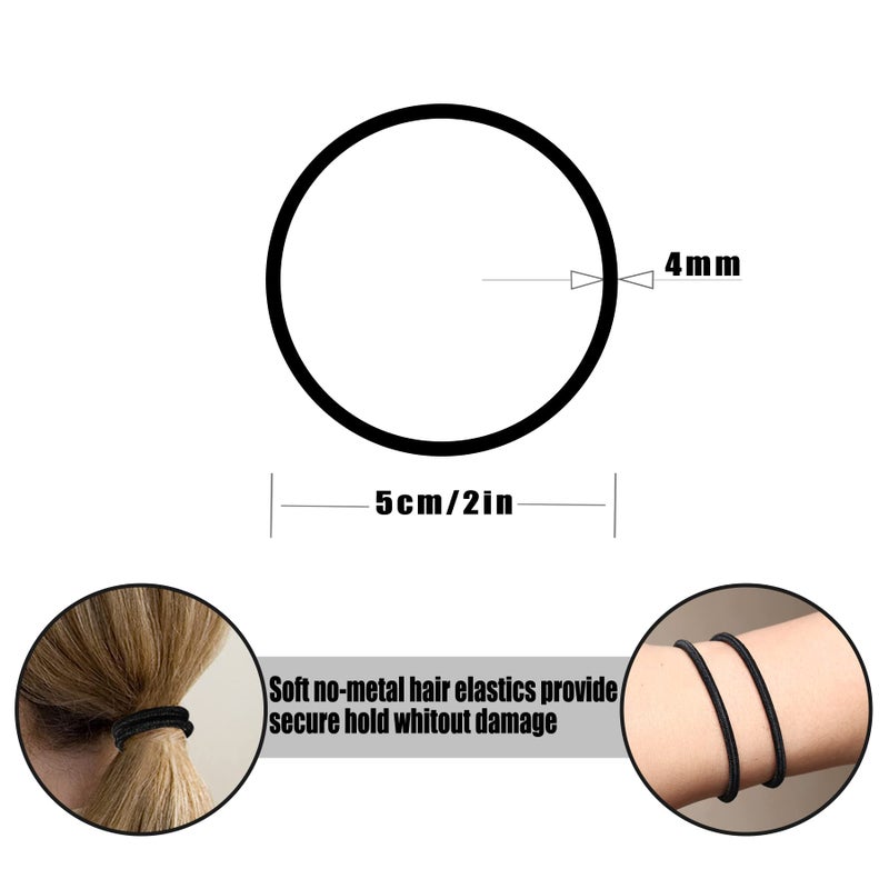 Hageolan Multy-Colored Hair Ties, 120 PCS Large Elastic Bands, No Damage Ponytail Holders for Thick Hair, Women, Men and Girls - Image 2