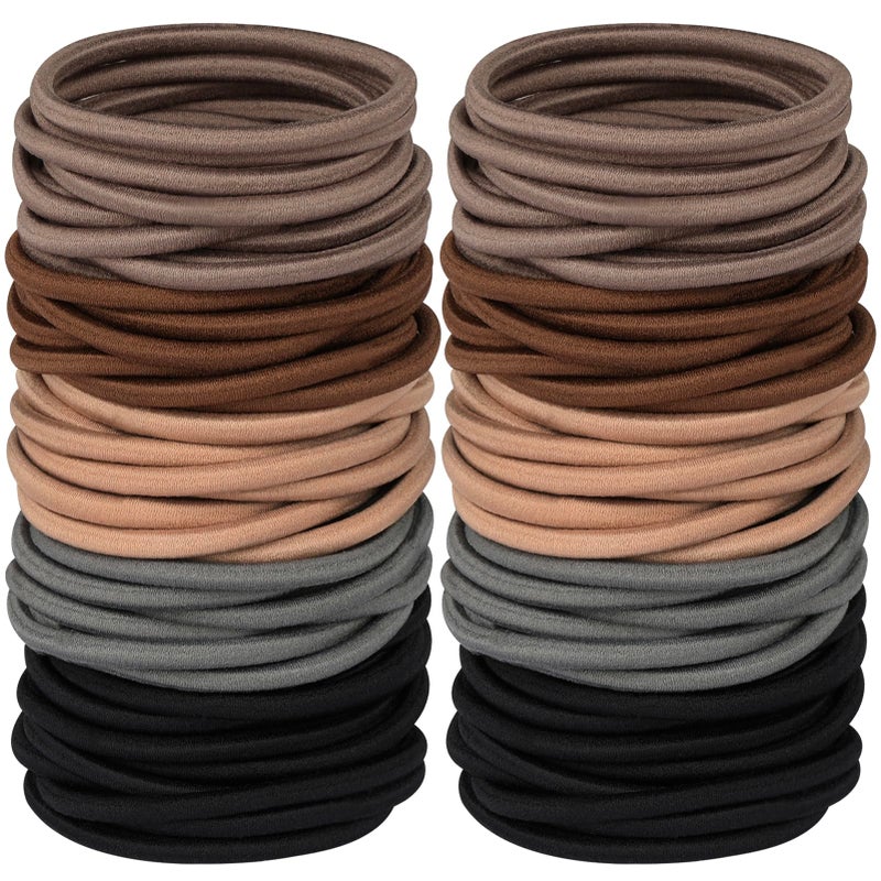 Hageolan Multy-Colored Hair Ties, 120 PCS Large Elastic Bands, No Damage Ponytail Holders for Thick Hair, Women, Men and Girls - Image 1