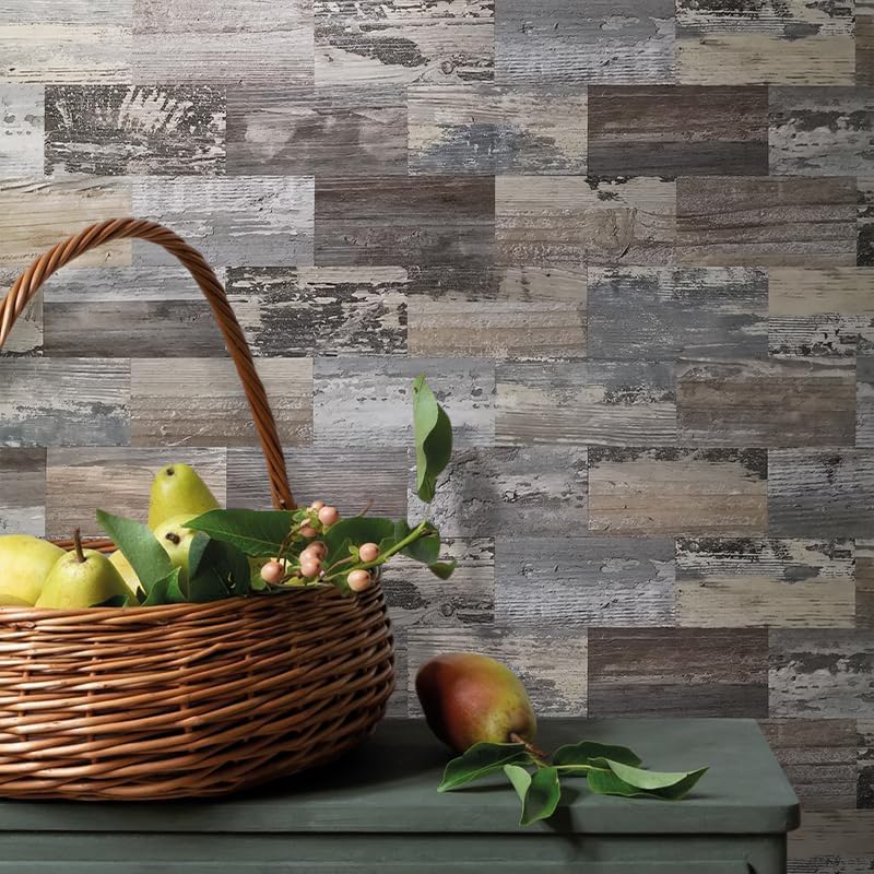 AULIGET 2 Pieces Peel and Stick Backsplash PVC Tile, 3" x 6" Rustic Wood Brick Stick on Tiles for Backsplash Kitchen, Bathroom, Laundry Room, Camper, Fireplace - Image 4