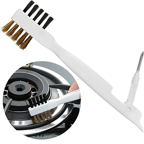 leuapl Kitchen Cleaning Scrub Brush - Deep Gas Stove Brass Wire Brushes with Stiff Bristles & Cooktop Scraper, Scrubber for Range Hood Grease Grime, Rust Cleaner for Pot Pan, Household Cleaning Tools - Image 1