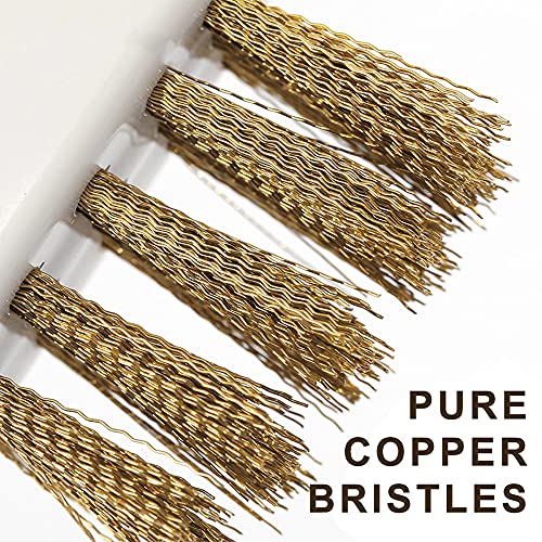 leuapl Kitchen Cleaning Scrub Brush - Deep Gas Stove Brass Wire Brushes with Stiff Bristles & Cooktop Scraper, Scrubber for Range Hood Grease Grime, Rust Cleaner for Pot Pan, Household Cleaning Tools - Image 3