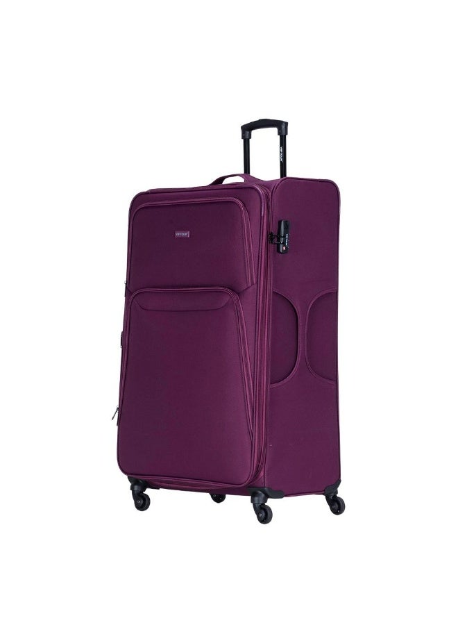 VIPTOUR 4-Piece Fabric Softside Luggage Set with 360° Spinner Wheels & Number Lock – Durable Polyester Travel Trolley Bag (20’’ / 24’’ / 28’’ / 32’’) - PLUM - Image 4