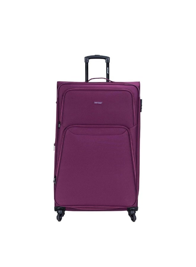 VIPTOUR 4-Piece Fabric Softside Luggage Set with 360° Spinner Wheels & Number Lock – Durable Polyester Travel Trolley Bag (20’’ / 24’’ / 28’’ / 32’’) - PLUM - Image 2