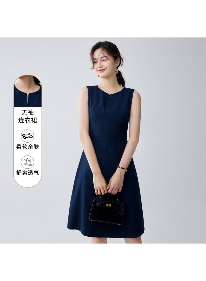 ROMON Women'S Dress, Intellectual And Elegant, Simple Midi-Length Sleeveless Dress For Women - Image 4