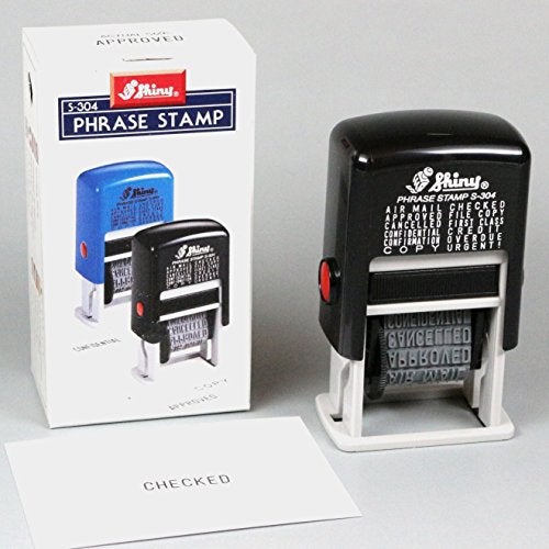 Shiny S-304 Self Inking Stamp 12 in 1 Rubber Stock Phrase Stamp - Image 3