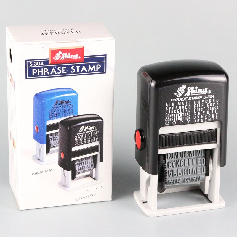 Shiny S-304 Self Inking Stamp 12 in 1 Rubber Stock Phrase Stamp - Image 2