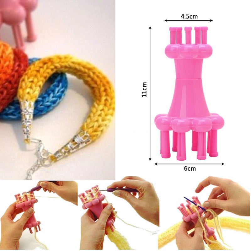 WAYION DIY Weaving Tool Hook Crochet Flower Arranger Spool Loom Knitter Knitting Rope Hook Knitting Tool - Image 3