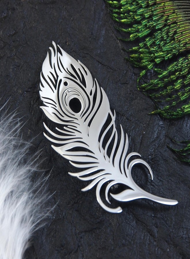 Adorn Stainless Steel Premium Designer Feather Brooch For Men/Women (B2308) - Image 3