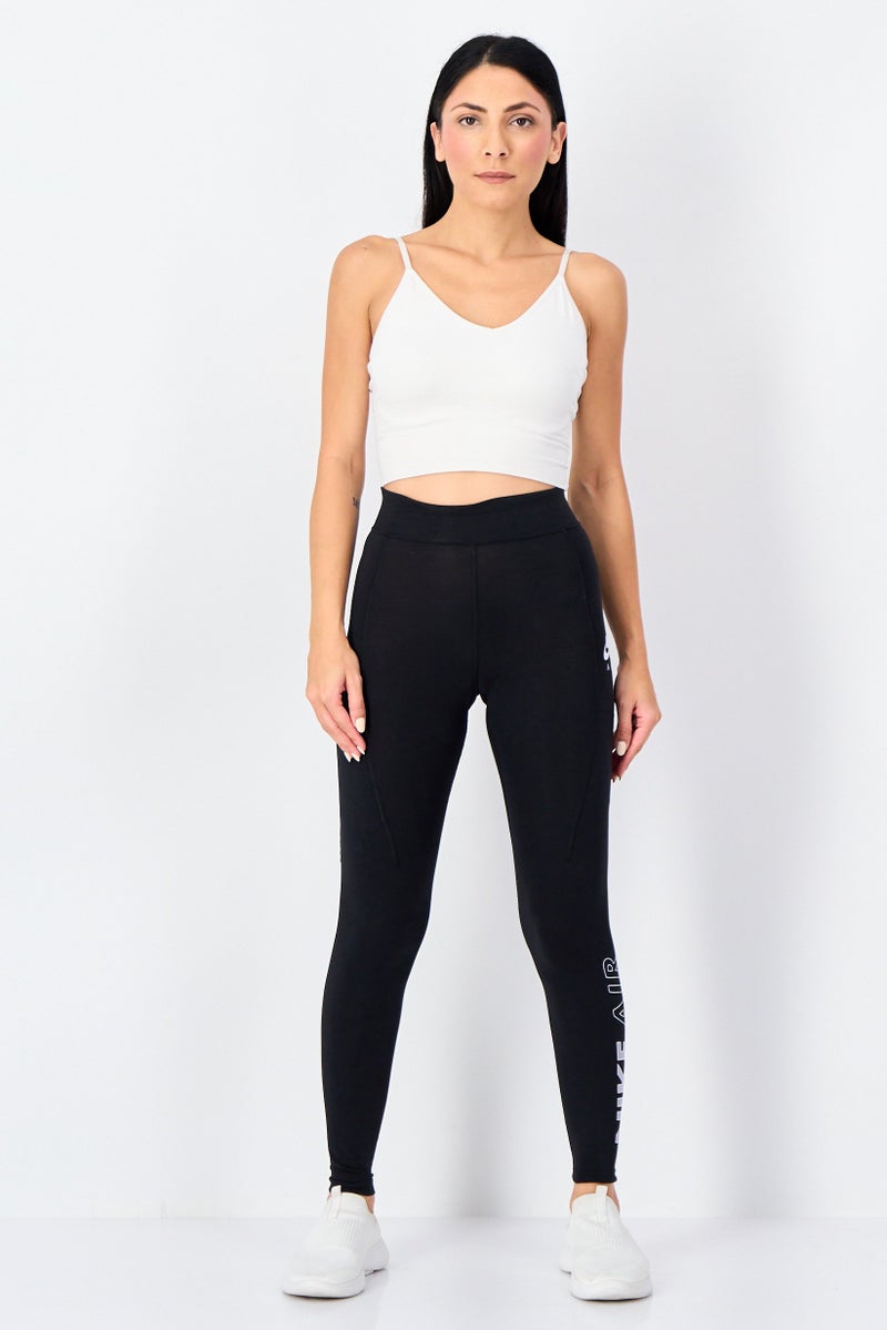 Nike ليجنغ تدريب ضيق للنساء بشعار العلامة التجارية، أسود - Image 4