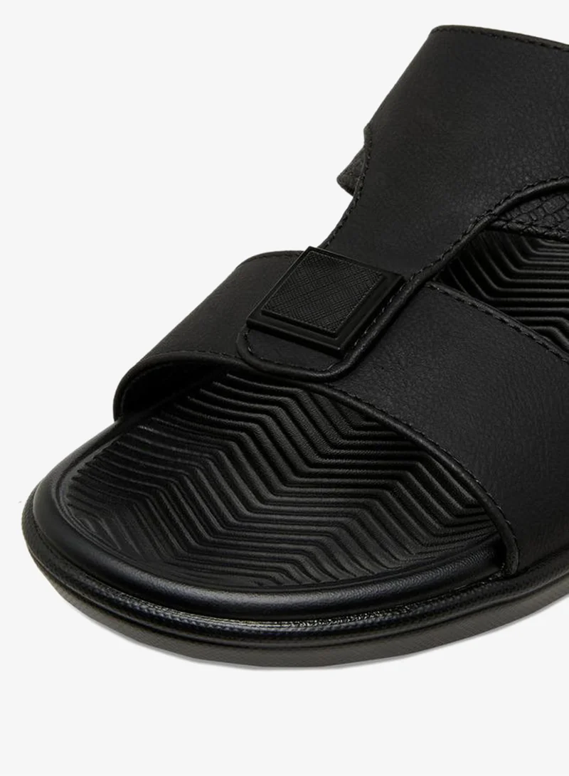 LBL by Shoexpress BLACK Men Solid Arabic Sandals Ramadan Collection for Men | Best Price UAE