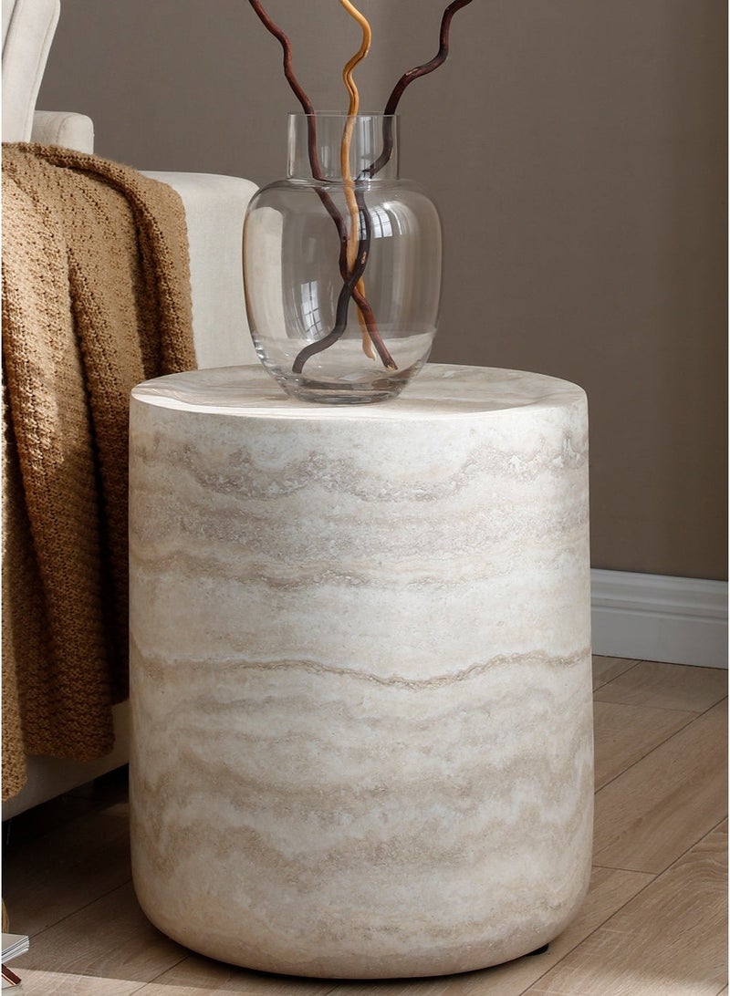 Aworesis φ40*45cm Faux Marble Pattern Round Side Table Small table Floor table Coffee table for Living Room & Bedroom - Image 1