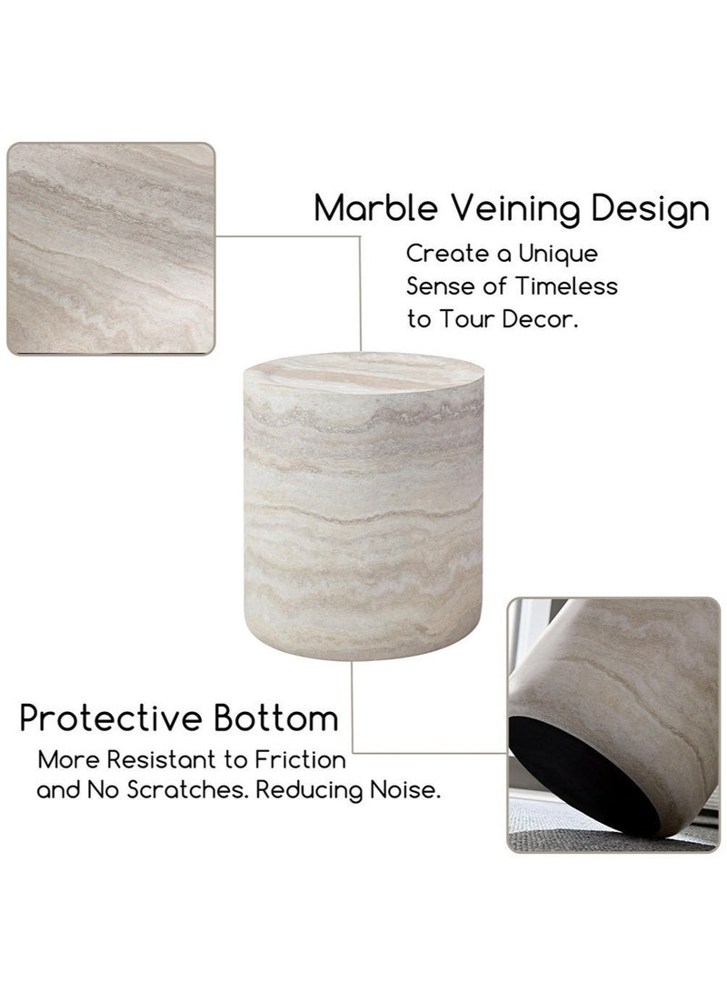 Aworesis φ40*45cm Faux Marble Pattern Round Side Table Small table Floor table Coffee table for Living Room & Bedroom - Image 4