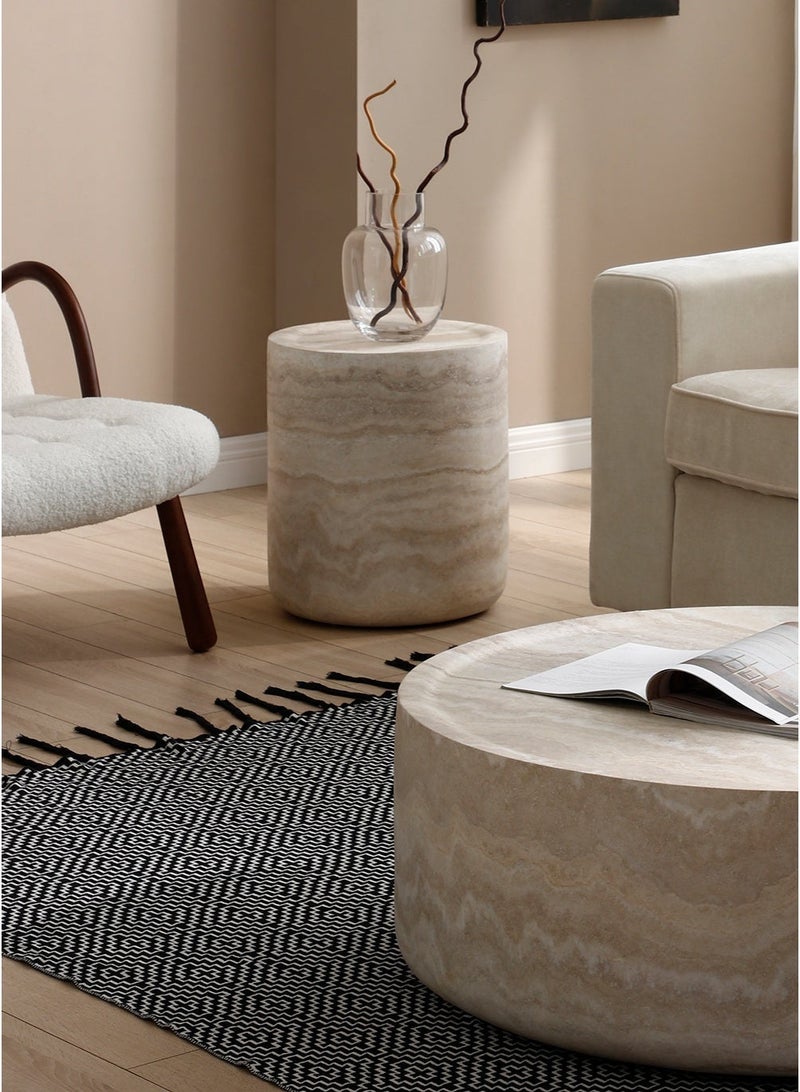 Aworesis φ40*45cm Faux Marble Pattern Round Side Table Small table Floor table Coffee table for Living Room & Bedroom - Image 3