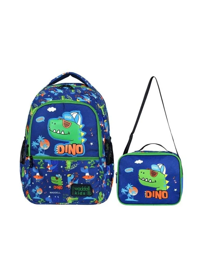 Magu Boys' Blue Dinosaur Print School Backpack and Lunch Bag Set - Waddell Kids.