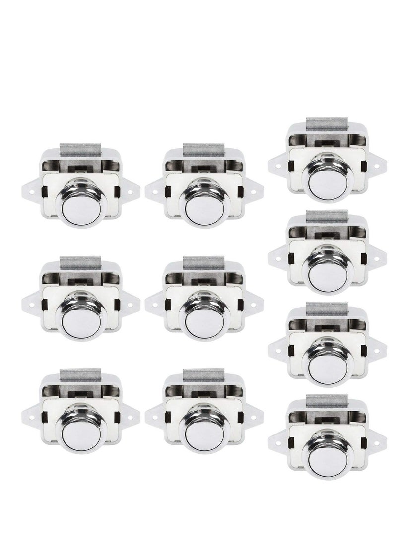 SYOSI - 10 PCS Push Button Latch Cabinet Door Catch Keyless Cupboard Locks for RV Yachts Motorhome Camper Caravan - Image 1