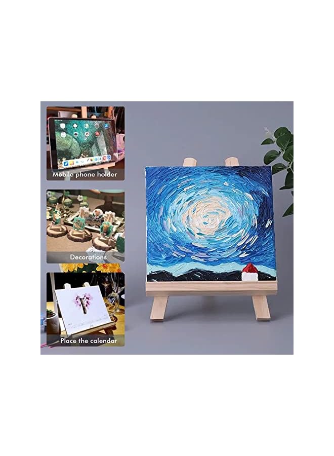 SYOSI Pcs Wooden Mini Easel Stand Small Triangle Tabletop Display Stand Artist Painting Holder Aframe Easel For Displaying Wedding Business Card Children Drawing Photos Numbering Calendar 20 X 15Cm - Image 3