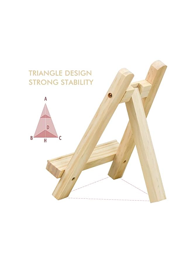 SYOSI Pcs Wooden Mini Easel Stand Small Triangle Tabletop Display Stand Artist Painting Holder Aframe Easel For Displaying Wedding Business Card Children Drawing Photos Numbering Calendar 20 X 15Cm - Image 4