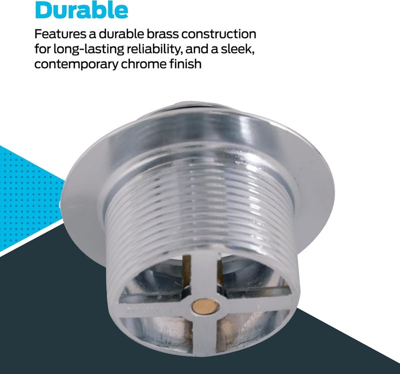 EZFLO Lift-n-Turn Bath Drain Assembly Kit, 1-1/2 in. x 11.5 Coarse Thread, 2-7/8 in. OD Flange, 5/16 in. Tapped Zinc Body, Chrome Plated, 35233 - Image 5