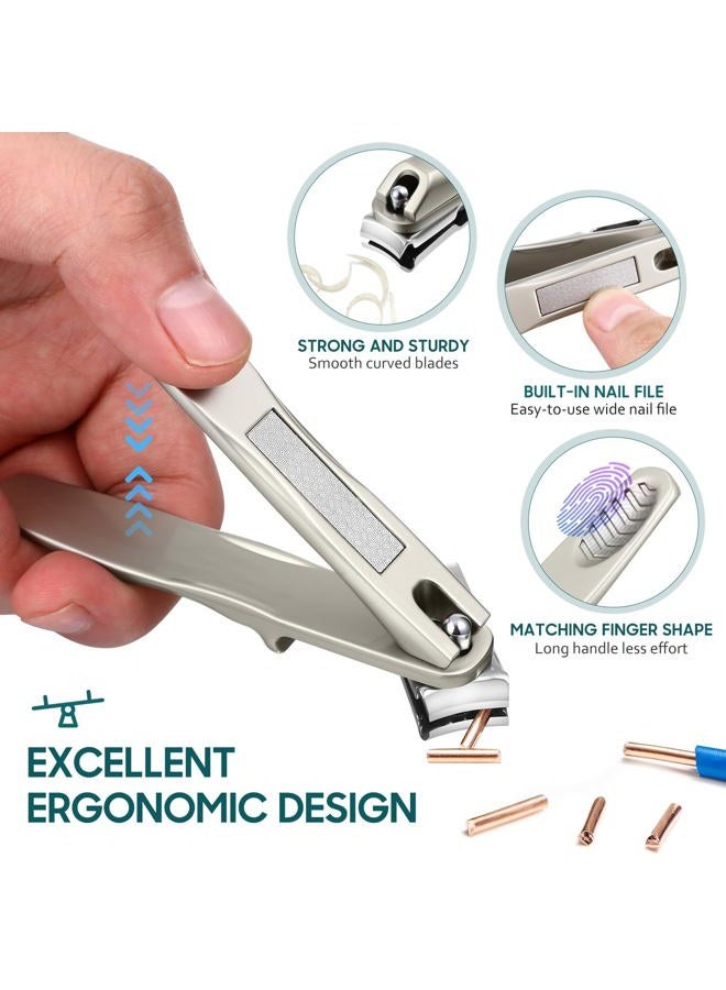 redriver Nail Clippers for Seniors, 360 Degree Rotary Fingernail and Toenail Clippers with Long Handle Ultra Sharp Sturdy Stainless Steel Heavy Duty Large Toe Nail Clippers for Thick Nails Built-in Nail File - Image 4