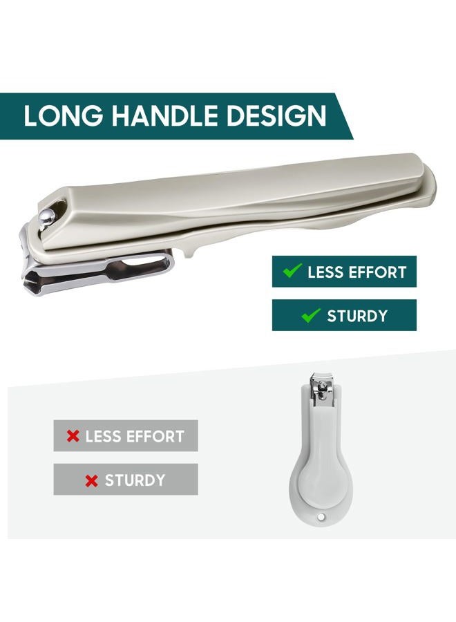 redriver Nail Clippers for Seniors, 360 Degree Rotary Fingernail and Toenail Clippers with Long Handle Ultra Sharp Sturdy Stainless Steel Heavy Duty Large Toe Nail Clippers for Thick Nails Built-in Nail File - Image 5