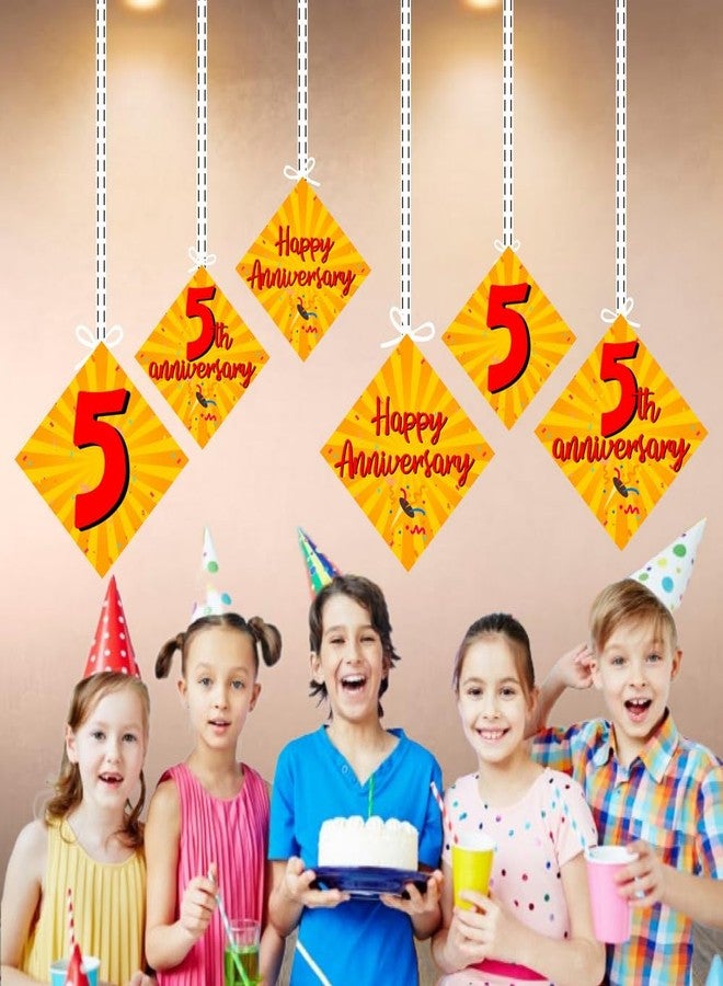 Partyzon 5th Happy Anniversary Colourful Hanging Bunting Flag for Wife Husband Father Anniversary Decoration and Background Pack of 12 (Happy 5th Anniversary) - Image 4