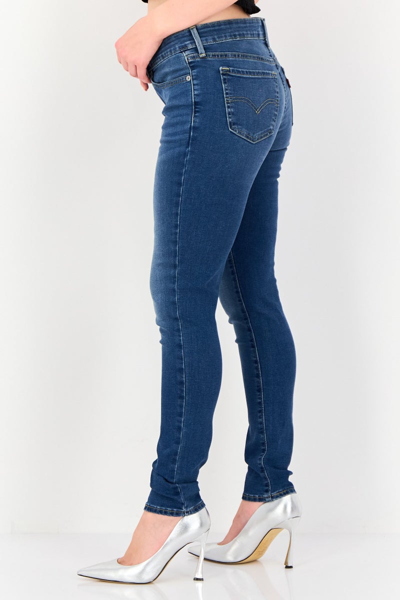 Levi's Women Skinny Fit Washed Stretchable Denim, Blue - Image 3