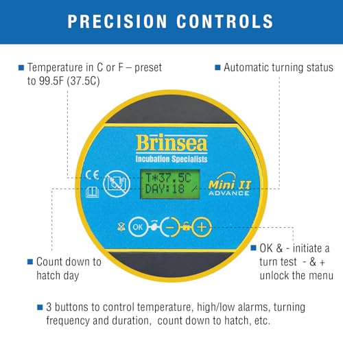 Brinsea Mini II Advance Egg Incubator with Automatic Egg Turning and Temperature Control for Hatching 7 Chicken, Duck, or Other Eggs, Ideal Incubator for Hobbyists, Teachers, and Learners - Image 3