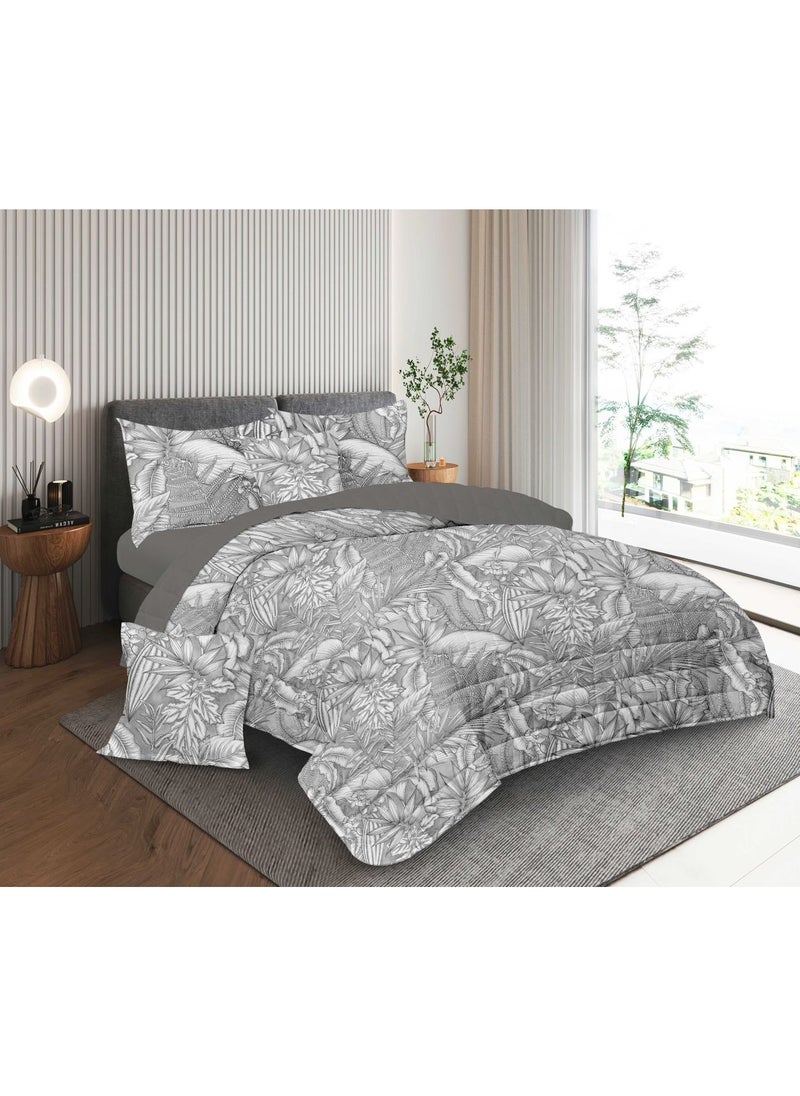 Red Rose A practical summer double bed sheet with a printed design to suit your room's decor, made of microfiber, measuring 230*250cm.  - Image 1