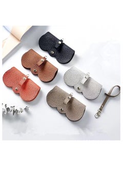 LAIAOCISI 5 PCS Soft Leather Sunglasses Bag Eyeglass Protective Case Portable Anti-Scratch Sunglasses Pouch Anti-Stress Storage Bag with Lanyard for Women or Men Travel Home  - Image 1