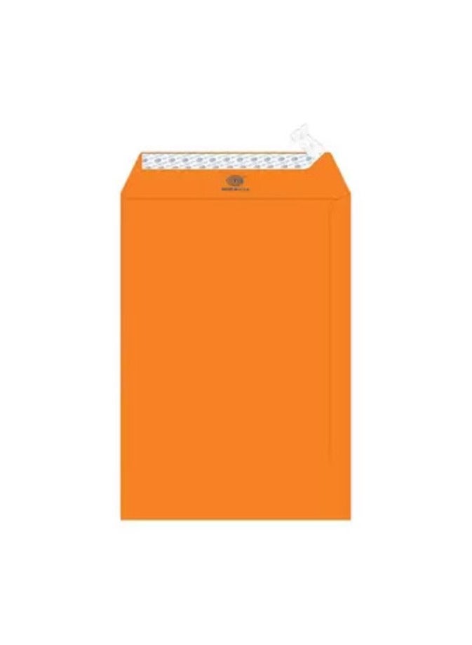 FIS Color Envelopes Peel & Seal, Neon Colors, Pack of 50 Pcs. Orange Color, 10 x 7 Inch, 80 GSM
