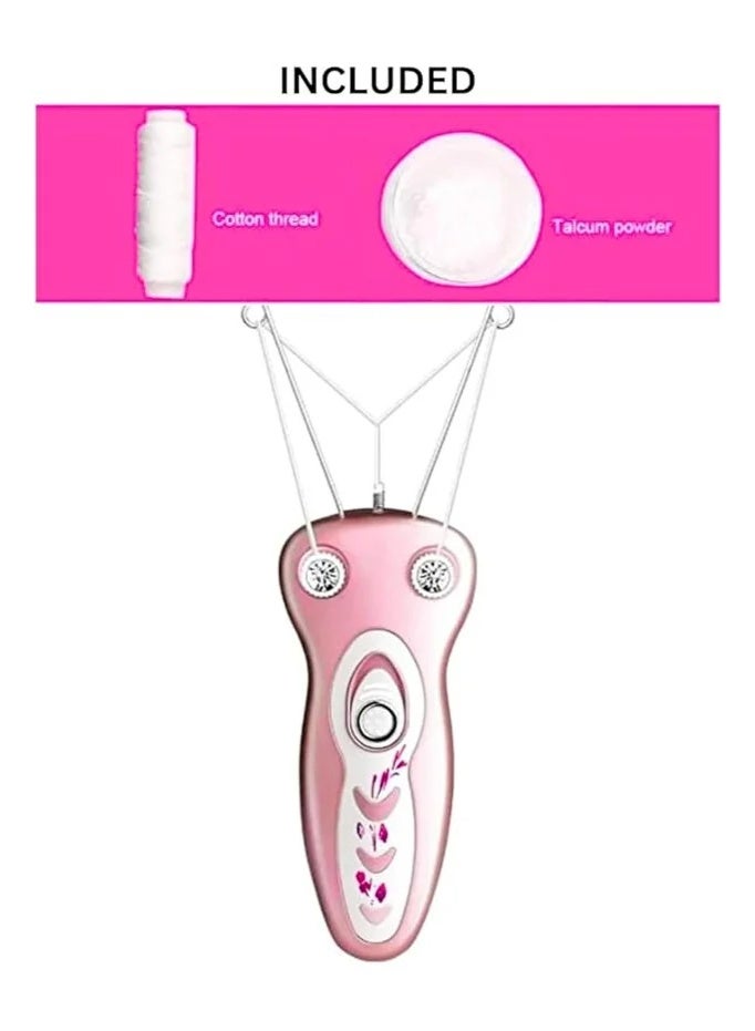 دالينغ مزيل شعر الوجه الكهربائي للنساء من دالنج - ماكينة إزالة شعر الوجه والشفة العلوية والذقن والذراعين - جهاز إزالة شعر الخيوط القطنية الأوتوماتيكي - وردي - Image 5