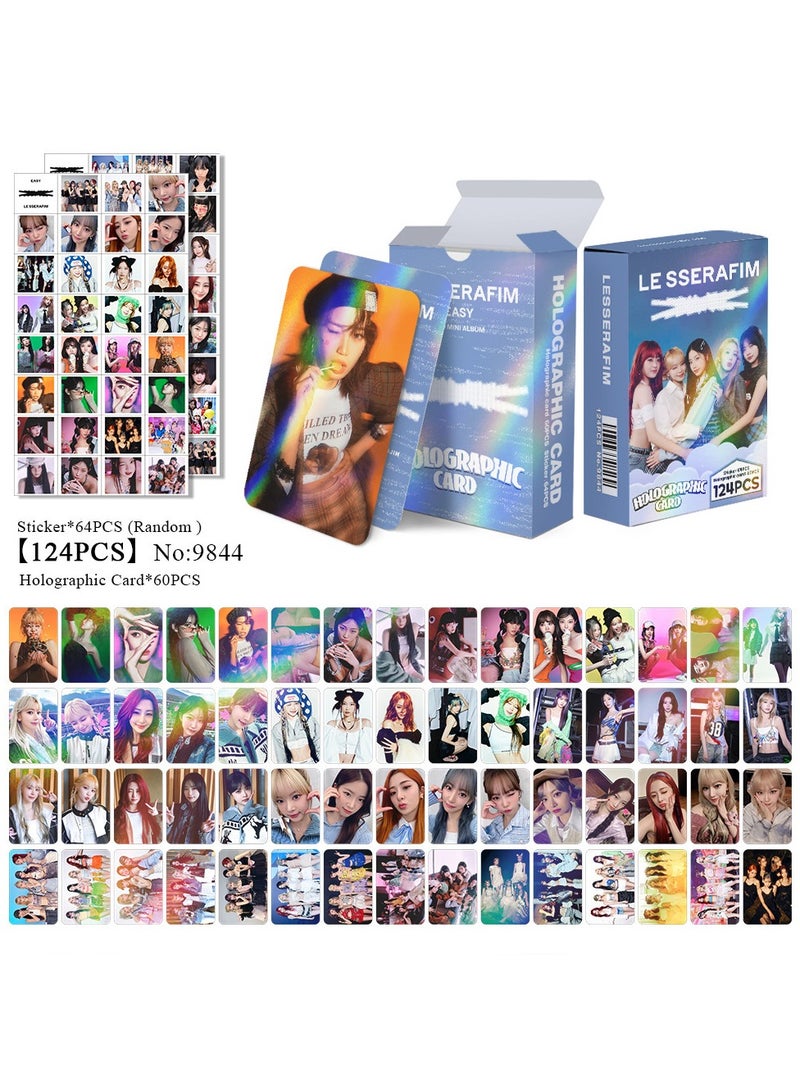 NIBEMINENT 124 Pcs Kpop LE SSERAFIM Lomo Cards Card For Fans Collection Gifts