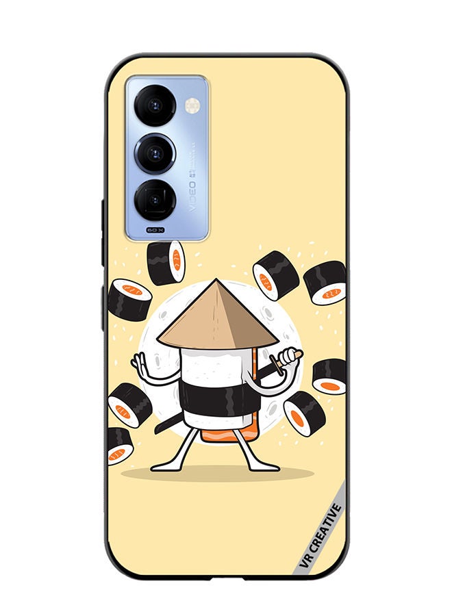 VR CREATIVE Protective Case Cover For Tecno Camon 18/18 P Samurai Sushi Design Multicolour - Image 1