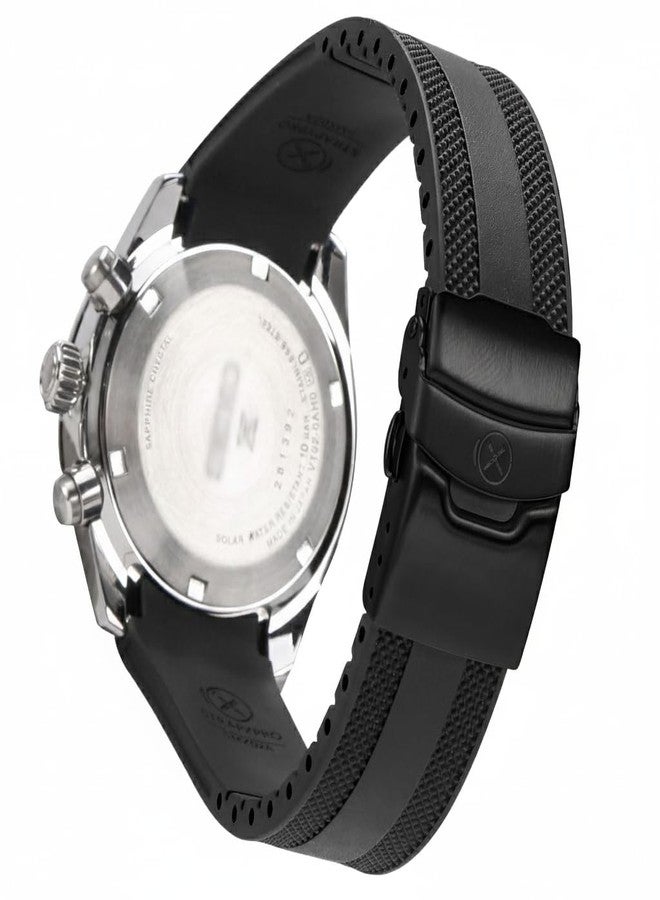 INO Design StrapXPro Watch Band 21mm Curved-end Rubber Watch Strap Replacement for Seiko Prospex Speedtimer SSC911, SSC913, SSC915, SSC927, SSC929, SSC931, SSC935, SSC939, SSC941, SSC943, SSC945, SSC947 (Black - Image 1
