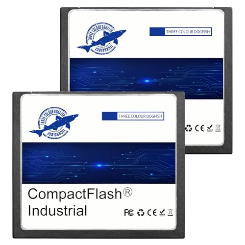 THREE COLOUR DOGFISH Dogfish Compact Flash Memory Card 2GB 2 Pack High Performance Industrial CF Type I Card FAT16 for Industrial Equipment and Vintage Digital Cameras - Image 1