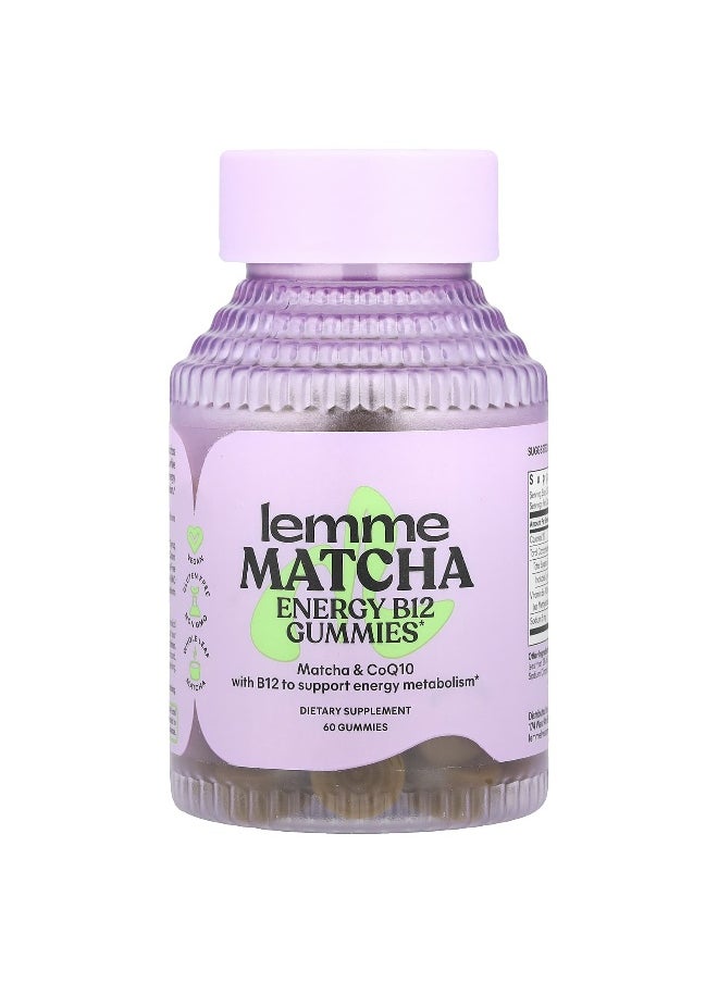Lemme Lemme, Energy B12 & CoQ10 Gummies, Matcha, 60 Gummies  - Image 1