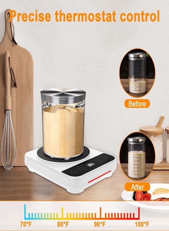 BestYiJo Sourdough Starter Warmer, 0-12 Hour Timer on/Off, Thermostat Control, Precise 1°F Thermostat Control, 70°F-100°F Temperature Adjustment for Home Baking - Image 2