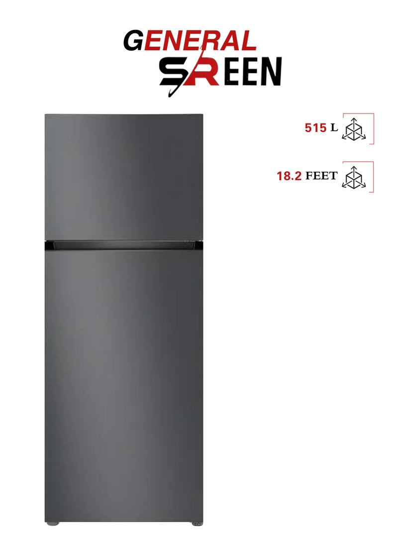 General Sreen Two-Door Refrigerator - 18.2 cu. ft. - Silver - GSRF-515NF - Image 1