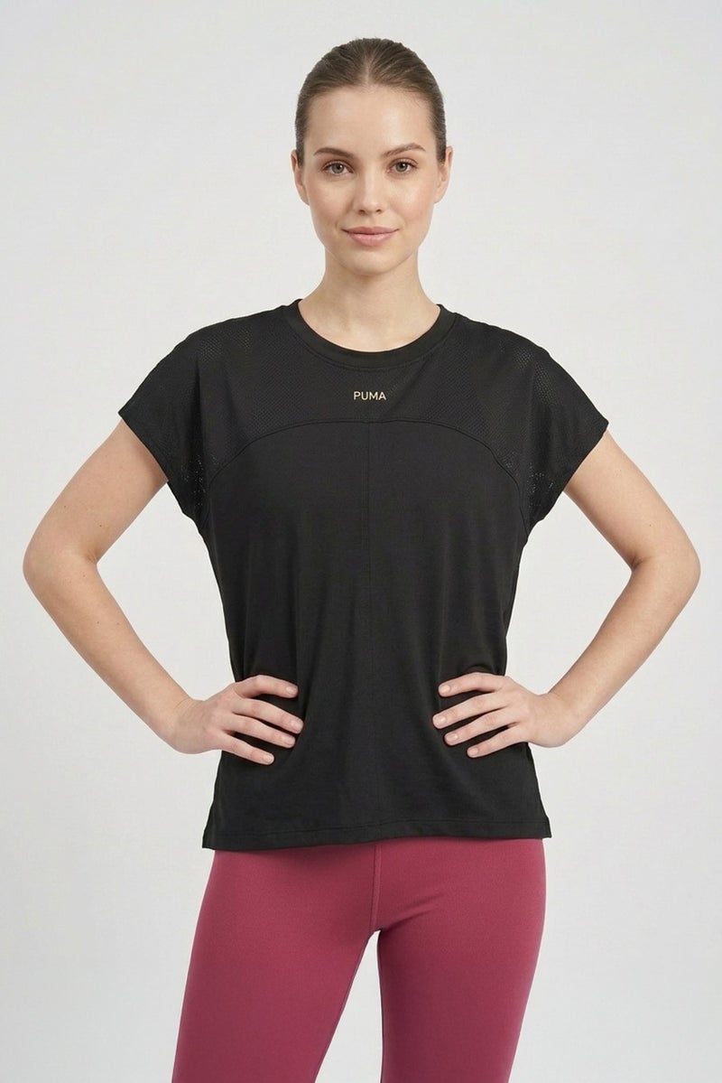 PUMA Women Sportswear Fit Short Sleeve Training T-Shirt, Black - Image 1