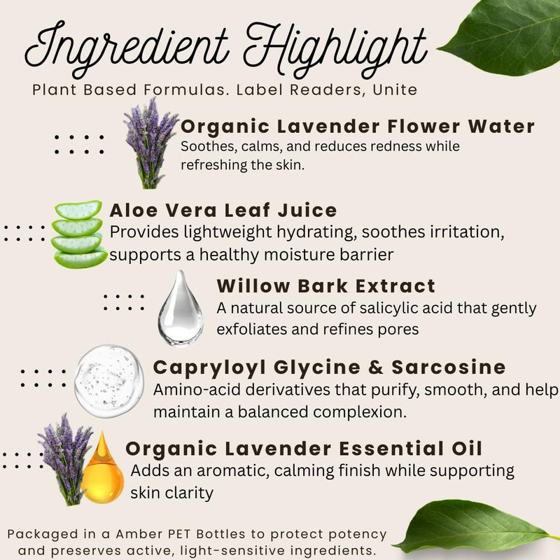 Boho Aromatic Hydrating Lavender Facial Mist â€“ Natural Face Spray Toner with Pure Lavender Hydrosol â€“ Refreshing & Calming Skincare Mist for Dry or Sensitive Skin â€“ 4 fl oz by Boho Aromatic - Image 5