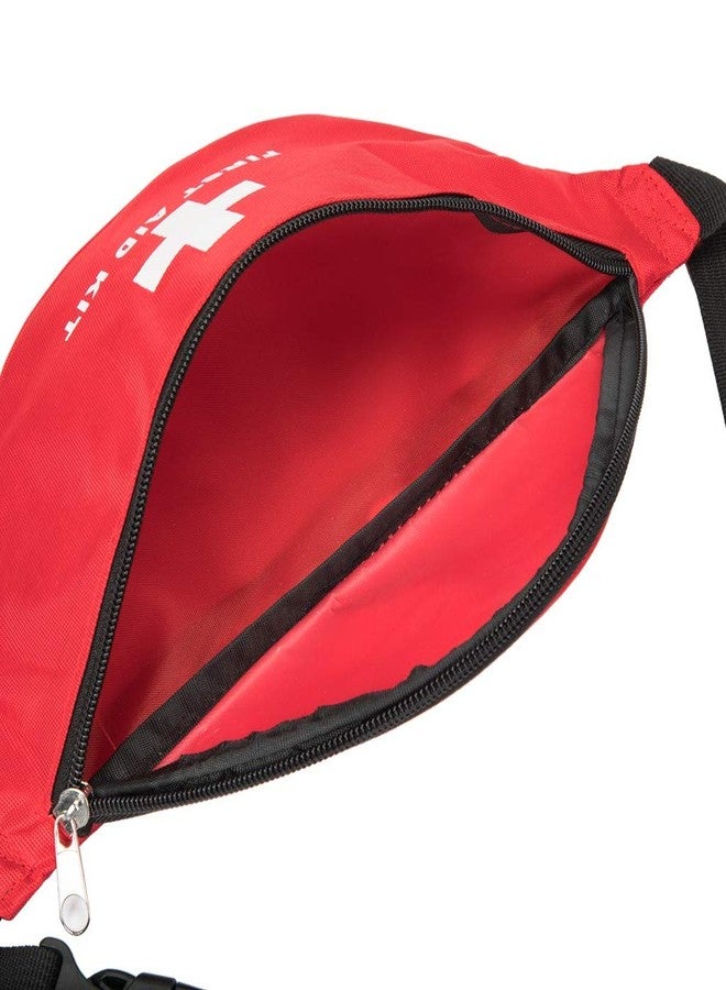 Jipemtra First Aid Fanny Pack - Red Travel Rescue Pouch Compact Survival Medicine Bag for Car, Home, Outdoors - Image 5