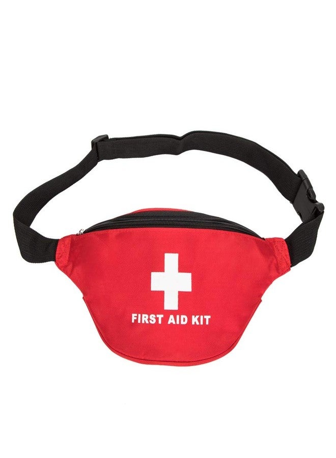 Jipemtra First Aid Fanny Pack - Red Travel Rescue Pouch Compact Survival Medicine Bag for Car, Home, Outdoors - Image 1