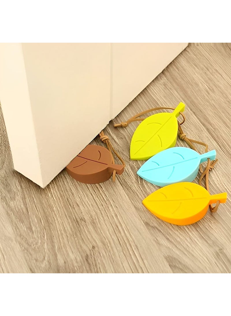 Syga SYGA 2 Pcs Silicone Leaf Shape Home Office Door Stop Stoppers Block Wedge Doorstops Random Color  - Image 2