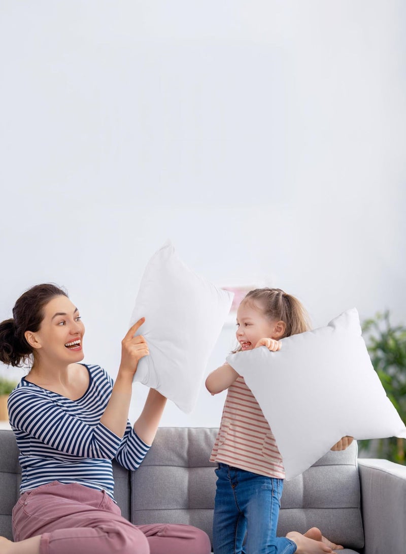 Donetella Cushion Insert 2-Piece 55x55 cm – Soft Brushed Microfiber Throw Pillow Insert, Fluffy & Supportive, Ideal for Sofa, Couch, Chair & Bed, White - Image 4