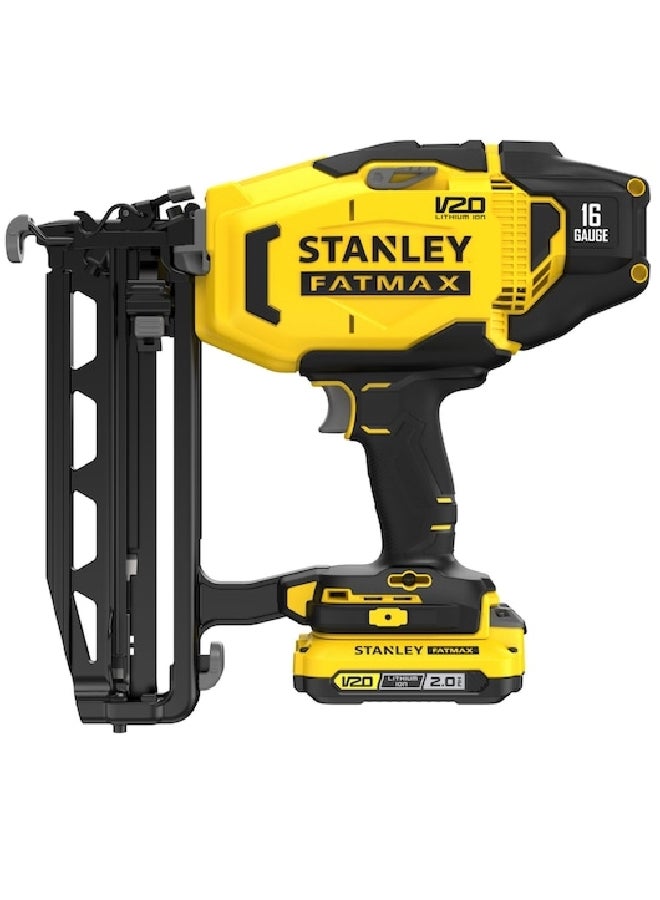 Stanley 18V Fatmax V20 Cordless 16-Gauge Finishing Nailer Yellow and Black 37.8 x 17 x 44 cm SFMCN616D2K-GB - Image 2