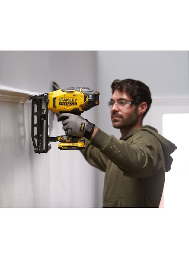 Stanley 18V Fatmax V20 Cordless 16-Gauge Finishing Nailer Yellow and Black 37.8 x 17 x 44 cm SFMCN616D2K-GB - Image 4