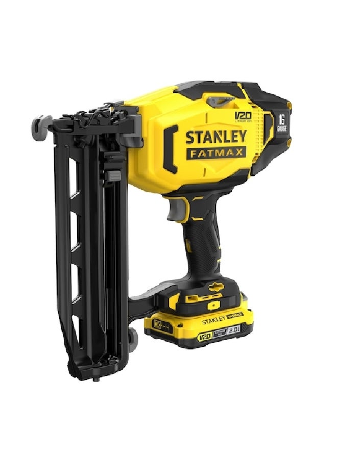 Stanley 18V Fatmax V20 Cordless 16-Gauge Finishing Nailer Yellow and Black 37.8 x 17 x 44 cm SFMCN616D2K-GB - Image 3