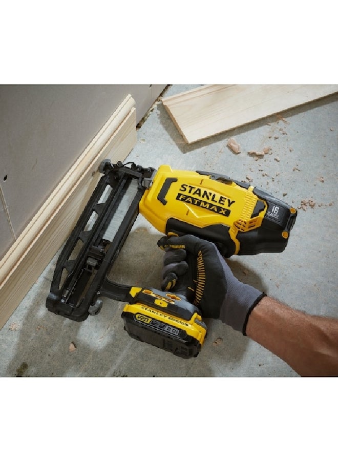 Stanley 18V Fatmax V20 Cordless 16-Gauge Finishing Nailer Yellow and Black 37.8 x 17 x 44 cm SFMCN616D2K-GB - Image 5