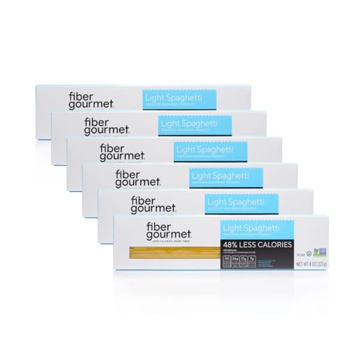 Fiber Gourmet Spaghetti Low Carb Pasta - Light Noodles with 24g Fiber, 110 Calories Per Serving, Vegan Non-GMO Kosher, Made in Italy, Healthy Guilt-Free Alternative - 6 Pack - Image 1