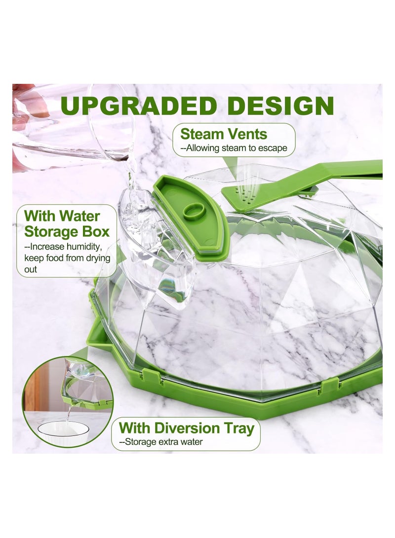 SYOSI Microwave Splatter Cover for Food Clear 10 Inch Microwave Splatter Cover with Water Storage Box Handle and Steam Vents Easy Grip BPA-Free Plate Cover Guard Lid Home Kitchen Essential Gadgets - Image 3